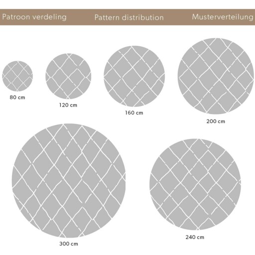 Rond hoogpolig vloerkleed ruiten Artisan - roze/wit