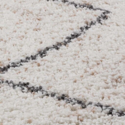 Rond hoogpolig vloerkleed berber Artisan - wit/grijs - close up, thumbnail