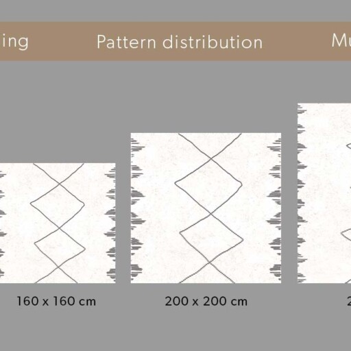 Vierkant hoogpolig vloerkleed berber Artisan - wit/grijs