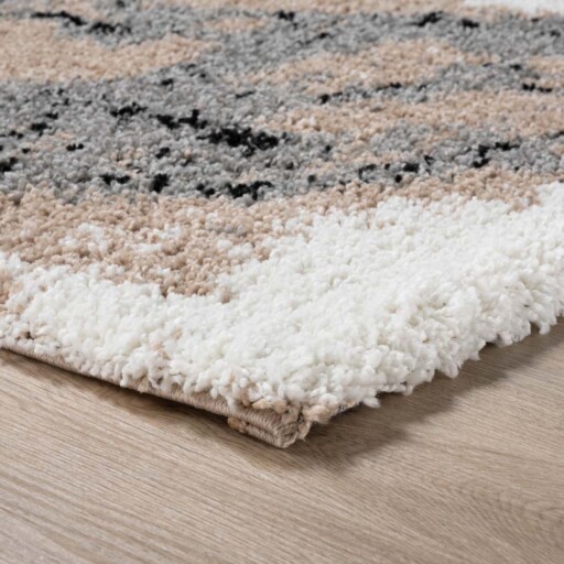 Hoogpolig vloerkleed Marble Artisan - beige - close up, thumbnail