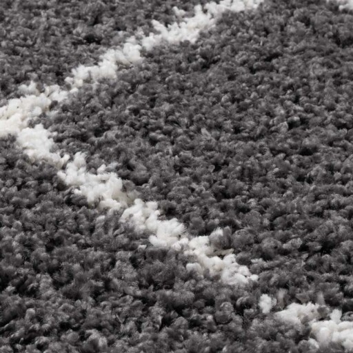 Vierkant hoogpolig vloerkleed ruiten Habitat - grijs/wit - close up, thumbnail