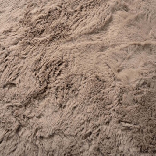 Vierkant hoogpolig vloerkleed - Comfy plus - taupe - close up, thumbnail