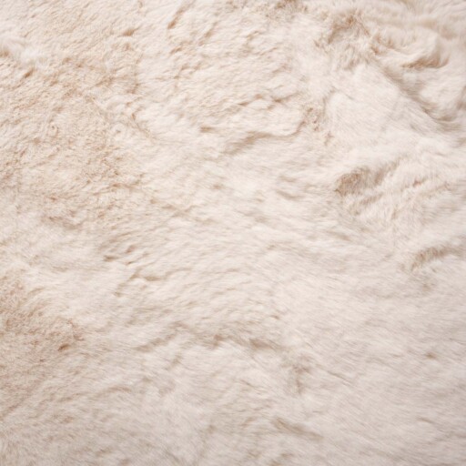 Vierkant hoogpolig vloerkleed - Comfy plus - crème - close up, thumbnail