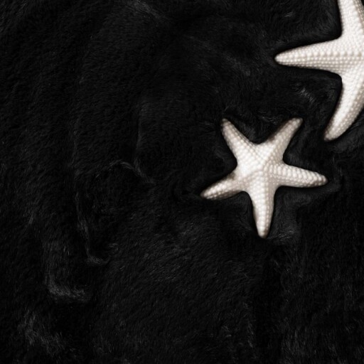Vierkant hoogpolig vloerkleed - Comfy plus - zwart - close up