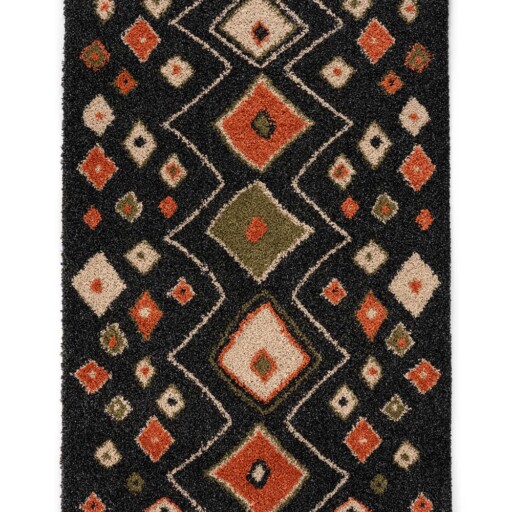 Hoogpolig vloerkleed bohemian Artisan - antraciet/multi - overzicht
