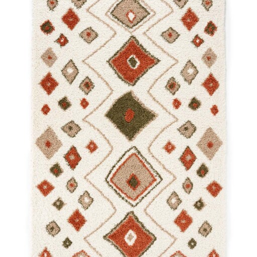 Hoogpolig vloerkleed bohemian Artisan - wit/multi - overzicht