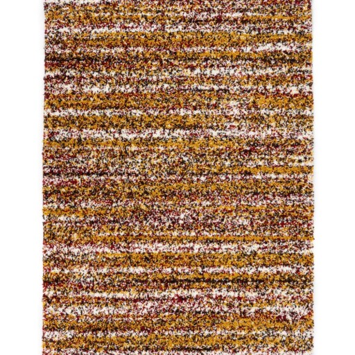 Hoogpolig vloerkleed strepen Artisan - multi/okergeel - overzicht