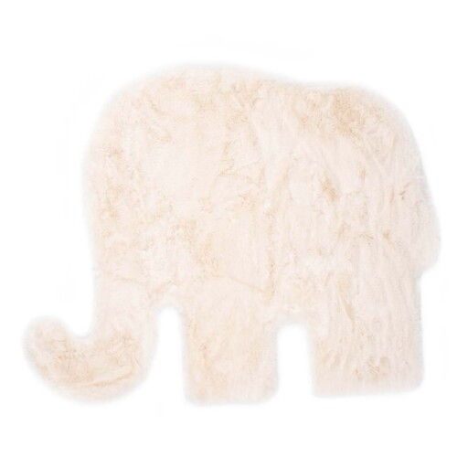 Kindervloerkleed Olifant - Fluffy crème - overzicht boven