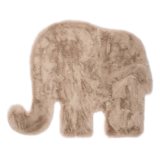 Kindervloerkleed Olifant - Fluffy taupe - overzicht boven