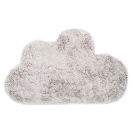 Kindervloerkleed wolkje - Fluffy lichtgrijs - overzicht boven