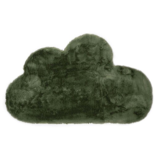 Kindervloerkleed wolkje - Fluffy olijfgroen - overzicht boven