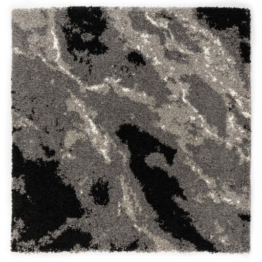 Vierkant hoogpolig vloerkleed Marble Artisan - grijs - overzicht