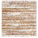 Vierkant hoogpolig vloerkleed strepen Artisan – wit-multi