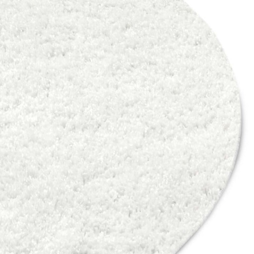 Rond hoogpolig vloerkleed Amelie - wit - close up, thumbnail