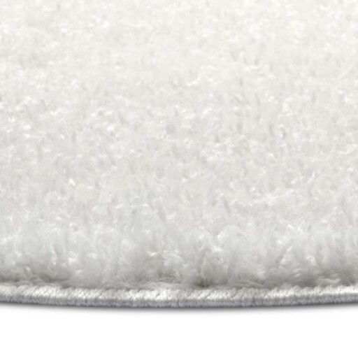 Rond hoogpolig vloerkleed Amelie - wit - close up, thumbnail