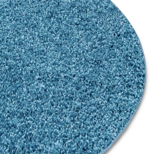 Rond hoogpolig vloerkleed Amelie - blauw - close up, thumbnail