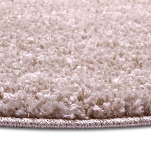 Rond hoogpolig vloerkleed Amelie - roze - close up, thumbnail