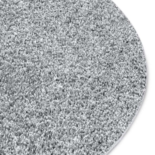 Rond hoogpolig vloerkleed Amelie - grijs - close up, thumbnail