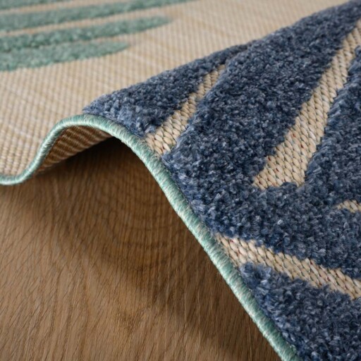 Balkonkleed palmbladeren - Verano beige/multi - close up, thumbnail