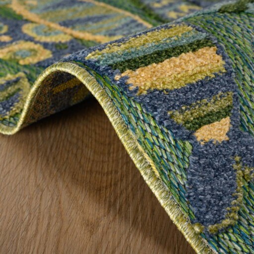 Buitenkleed visjes - Verano blauw/groen - close up, thumbnail