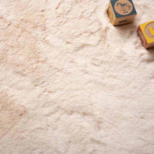 Kindervloerkleed Olifant - Fluffy crème - close up, thumbnail