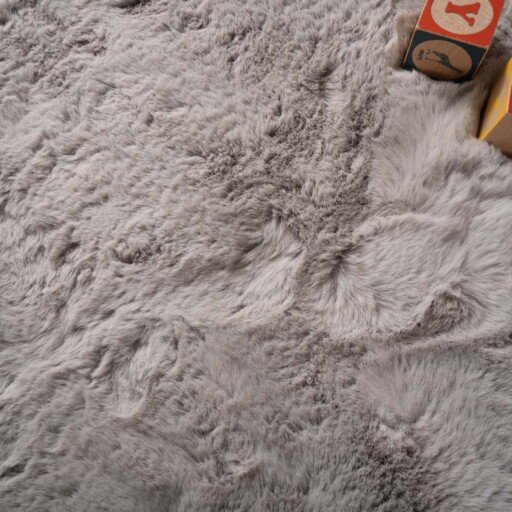 Kindervloerkleed Olifant - Fluffy lichtgrijs - close up, thumbnail