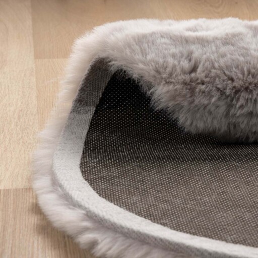 Kindervloerkleed Olifant - Fluffy lichtgrijs - close up, thumbnail