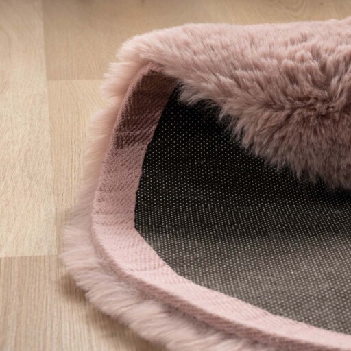 Kindervloerkleed Olifant - Fluffy roze - close up, thumbnail