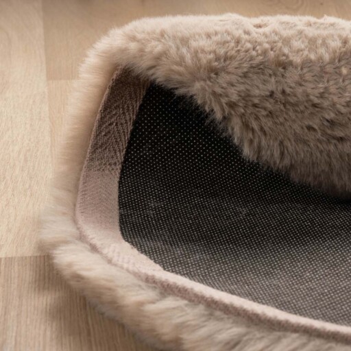 Kindervloerkleed Walvis - Fluffy taupe - close up, thumbnail