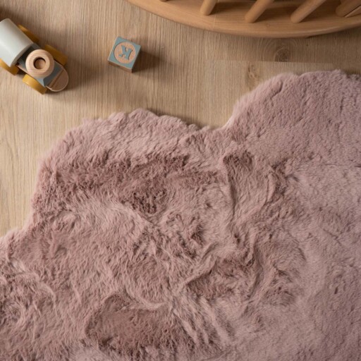 Kindervloerkleed wolkje - Fluffy roze - close up, thumbnail