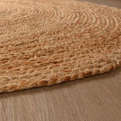 Jute vloerkleed ovaal - Boho & me - naturel - close up, thumbnail