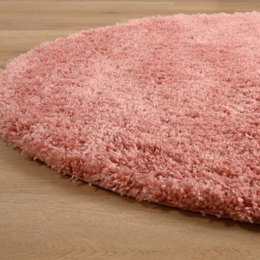 Ovaal hoogpolig vloerkleed - Cozy Shaggy - roze - close up, thumbnail