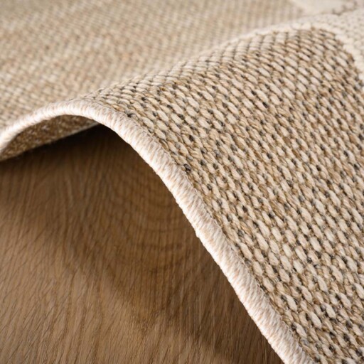 Jute buitenkleed - Lazo Diamond beige - close up, thumbnail
