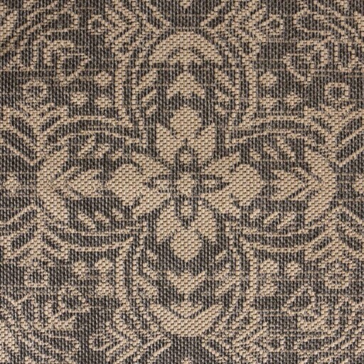 Vierkant buitenkleed Sunny Oriental - beige/zwart - close up, thumbnail