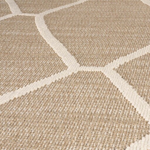 Jute buitenkleed - Lazo Diamond beige - close up, thumbnail