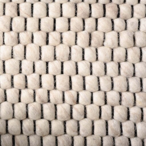 Wollen vloerkleed ovaal - Lett wit - close up, thumbnail