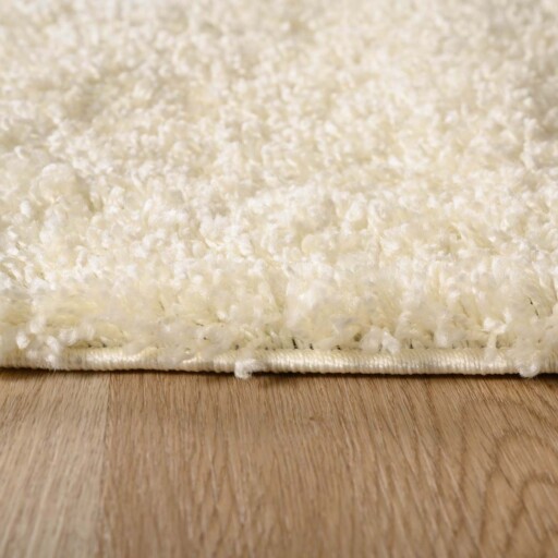 Ovaal hoogpolig vloerkleed shaggy Trend effen - crème - close up, thumbnail