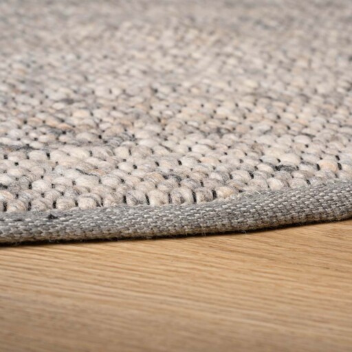 Wollen vloerkleed ovaal - Lett lichtgrijs - close up, thumbnail