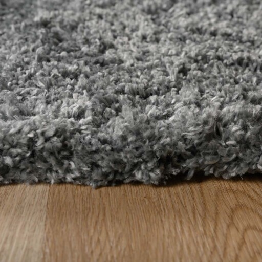 Ovaal hoogpolig vloerkleed - Cozy Shaggy - grijs - close up, thumbnail