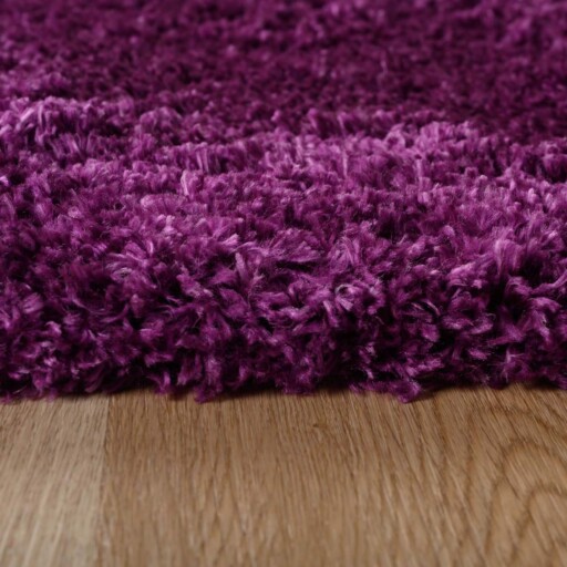 Ovaal hoogpolig vloerkleed - Cozy Shaggy - paars - close up, thumbnail