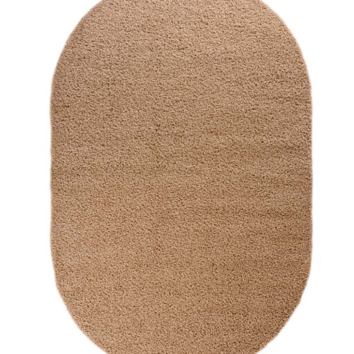 Ovaal hoogpolig vloerkleed shaggy Trend effen - beige - overzicht