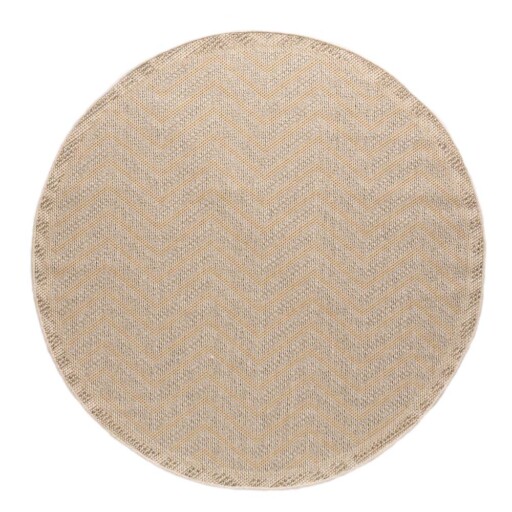 Rond jute buitenkleed Sunny Contour - naturel - overzicht