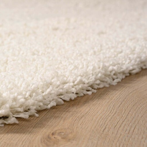 Ovaal hoogpolig vloerkleed shaggy Trend effen - ivoor - close up, thumbnail