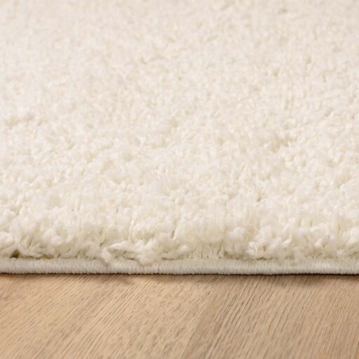 Hoogpolig vloerkleed shaggy Trend effen - ivoor - close up, thumbnail