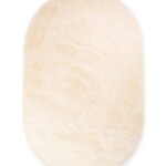 Top view Ovaal hoogpolig vloerkleed – Comfy plus – crème