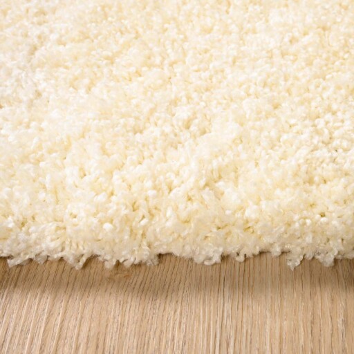 Vierkant hoogpolig vloerkleed - Shaggy Grand Crème - close up, thumbnail