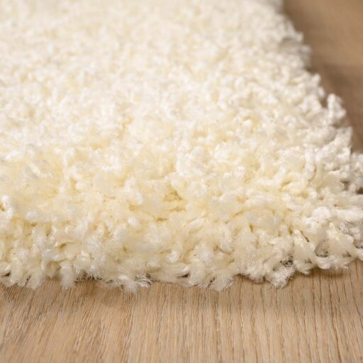 Vierkant hoogpolig vloerkleed - Shaggy Grand Crème - close up, thumbnail