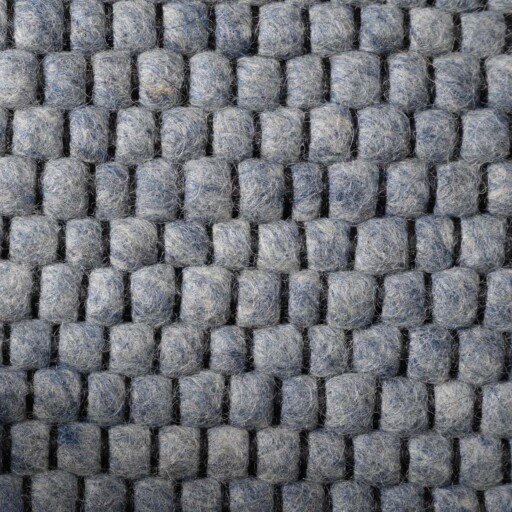 Wollen vloerkleed vierkant - Lett staalblauw - close up, thumbnail