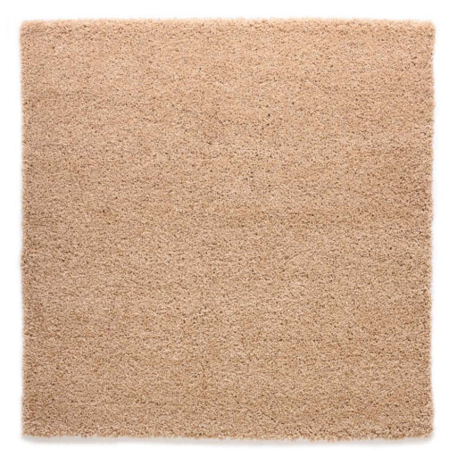 Vierkant hoogpolig vloerkleed - Shaggy Grand beige - overzicht