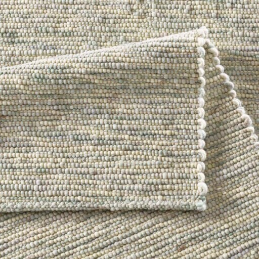 Wollen vloerkleed - Kaia groen - close up vouw, thumbnail